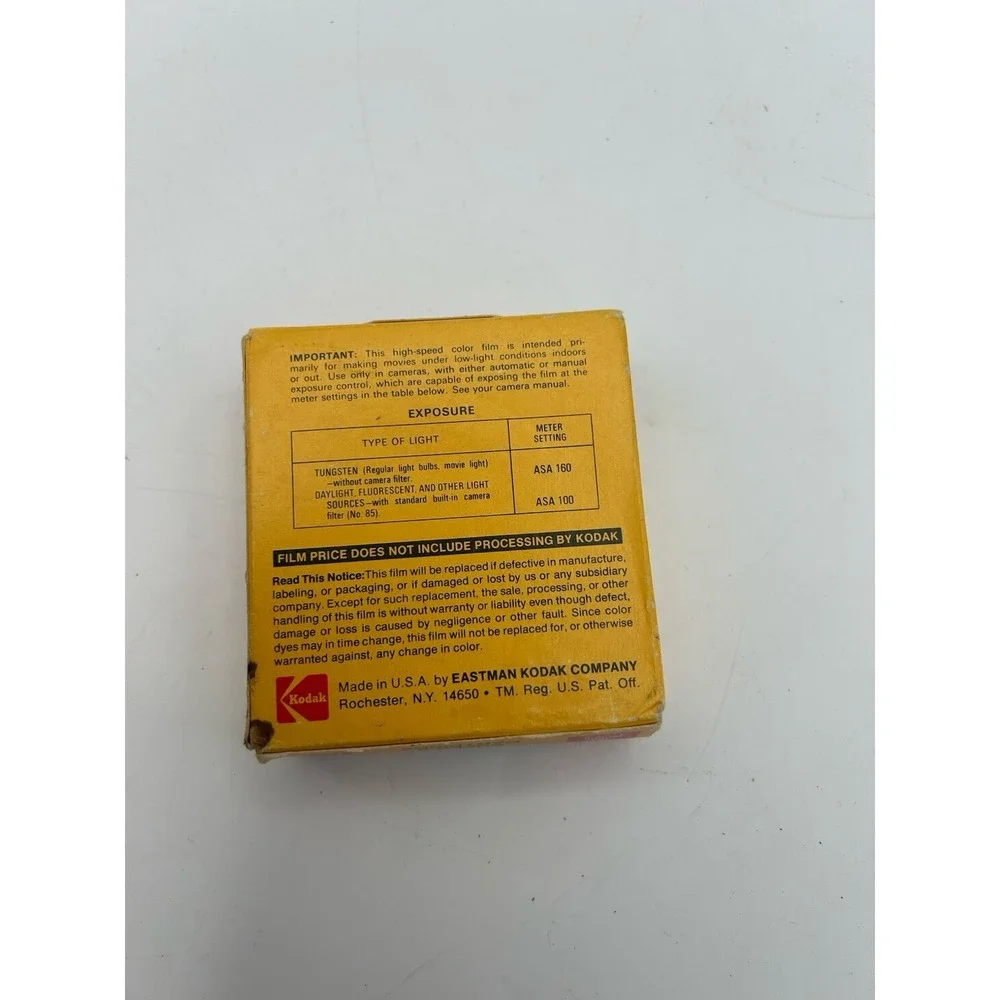 Sealed KODAK Ektachrome 160 Color Movie Film Type A Super 8 Cartridge‎ 1974 NIB